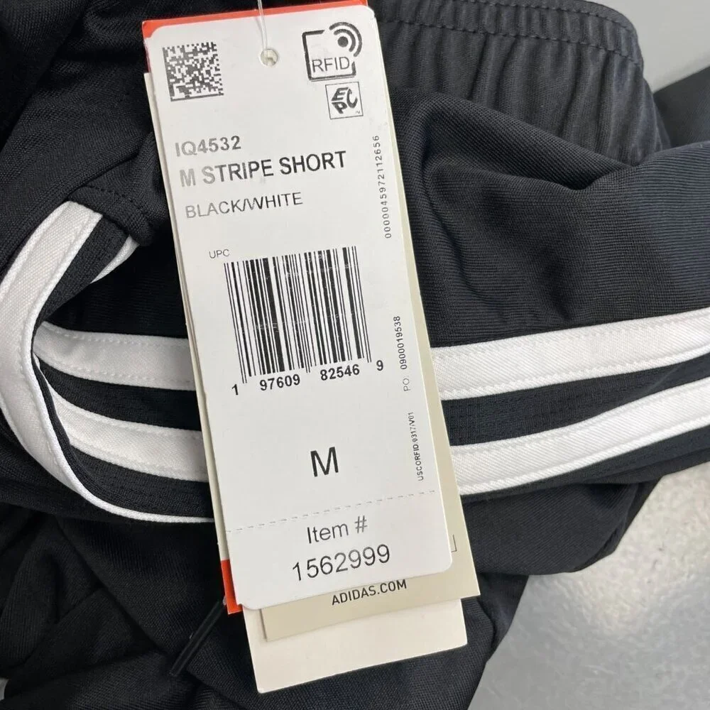NEW Adidas Men's M Stripe Short Black/White Athletic